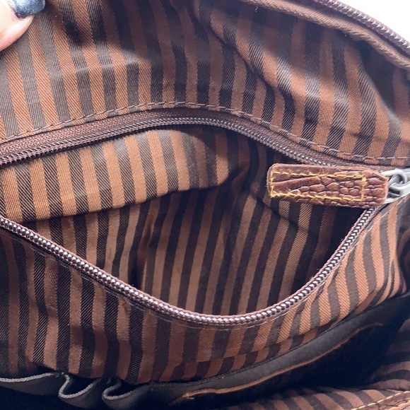 Jack Georges Brown Leather Aligator Embossed Backpack. BRN1589B main image 9